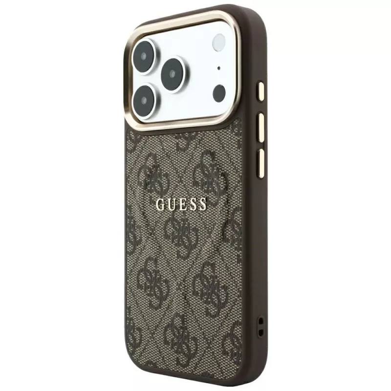 Capa MagSafe GUESS Embossed 4G Classic para iPhone 17 Pro / 18 Pro - castanho