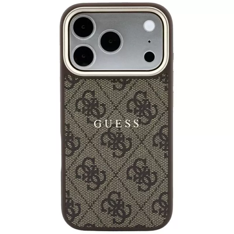 Capa MagSafe GUESS Embossed 4G Classic para iPhone 17 Pro / 18 Pro - castanho