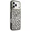 Capa MagSafe GUESS IML Leopard Glitter Triangle Logo para iPhone 18 Pro Max / 17 Pro Max - preto