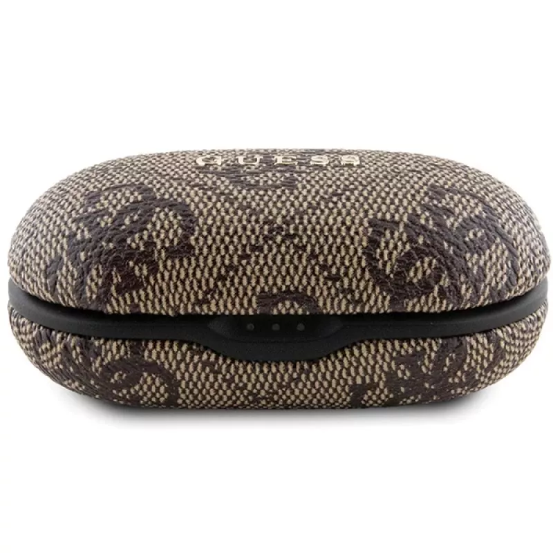 Auscultadores True Wireless Guess GUTWSP4EGW com estojo de carregamento, Bluetooth 5.3, ENC, castanho 4G Metal