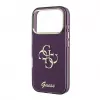 Capa de proteção traseira GUESS 4G Script Metal para Apple iPhone 18 Pro / 17 Pro - borgonha