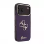 Capa de proteção traseira GUESS 4G Script Metal para Apple iPhone 18 Pro / 17 Pro - borgonha