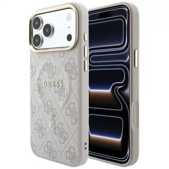 Capa MagSafe GUESS Embossed 4G Classic para iPhone 17 Pro / 18 Pro - rosa