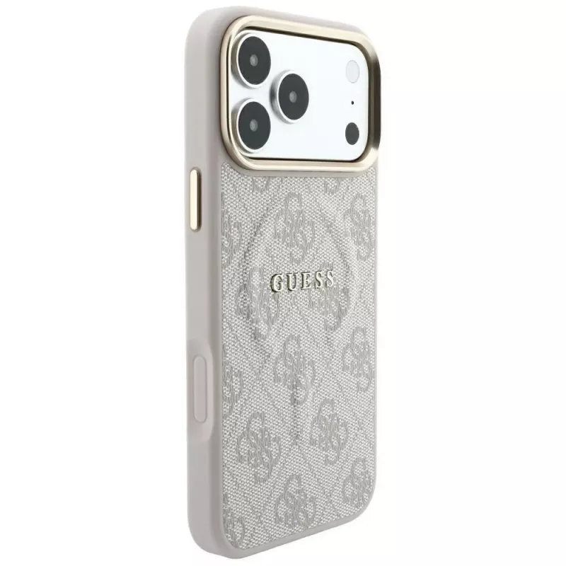 Capa MagSafe GUESS Embossed 4G Classic para iPhone 17 Pro / 18 Pro - rosa