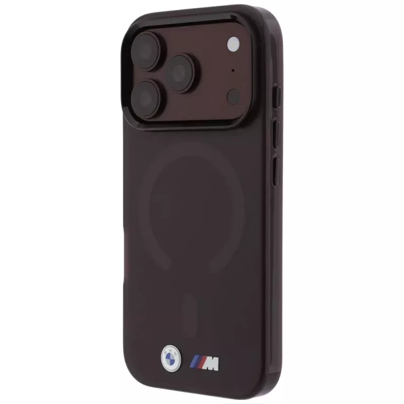Capa MagSafe BMW M IML Frosted Metal Logo & Trims para iPhone 18 Pro Max / 17 Pro Max - borgonha