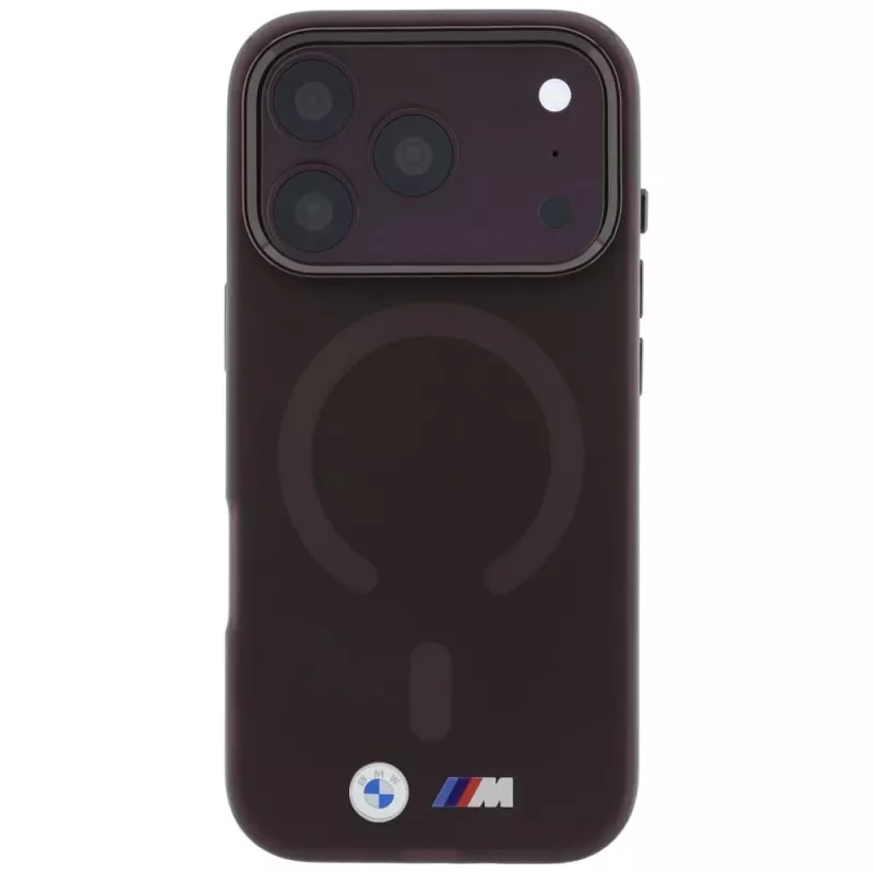 Capa MagSafe BMW M IML Frosted Metal Logo & Trims para iPhone 18 Pro Max / 17 Pro Max - borgonha