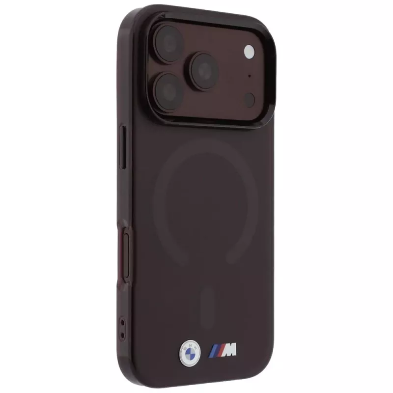 Capa MagSafe BMW M IML Frosted Metal Logo & Trims para iPhone 18 Pro Max / 17 Pro Max - borgonha