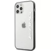 Capa rígida transparente AMG AMHCP12LAESLBK para iPhone 12 Pro Max com moldura preta com acabamento metálico