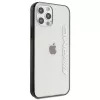 Capa rígida transparente AMG AMHCP12LAESLBK para iPhone 12 Pro Max com moldura preta com acabamento metálico