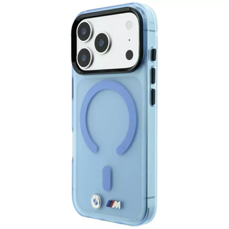 Capa BMW M IML Frosted com logótipo metálico e MagSafe para iPhone 18 Pro Max / 17 Pro Max - azul