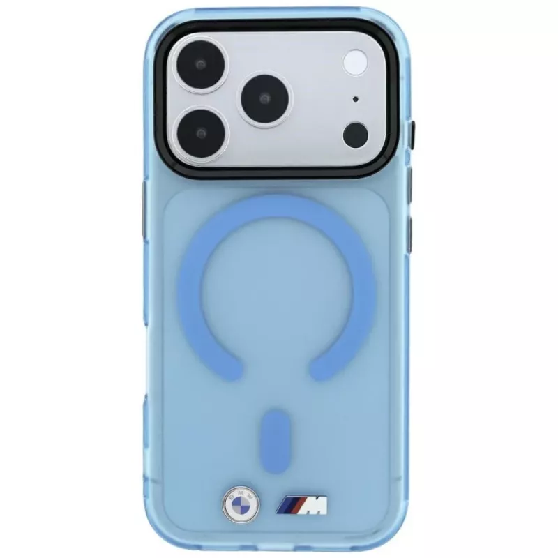 Capa BMW M IML Frosted com logótipo metálico e MagSafe para iPhone 18 Pro Max / 17 Pro Max - azul
