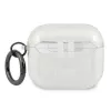Capa Karl Lagerfeld KLA3UKHGS para AirPods 3 prateada com brilho e cabeça do Karl