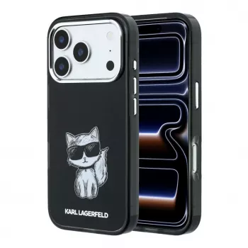 Capa MagSafe Karl Lagerfeld IML Choupette Body Sketch Print para iPhone 18 Pro Max / 17 Pro Max - preta