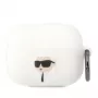 Capa Karl Lagerfeld KLAPRUNIKH para AirPods Pro branca em silicone com cabeça do Karl 3D