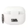 Capa Karl Lagerfeld KLAPRUNIKH para AirPods Pro branca em silicone com cabeça do Karl 3D