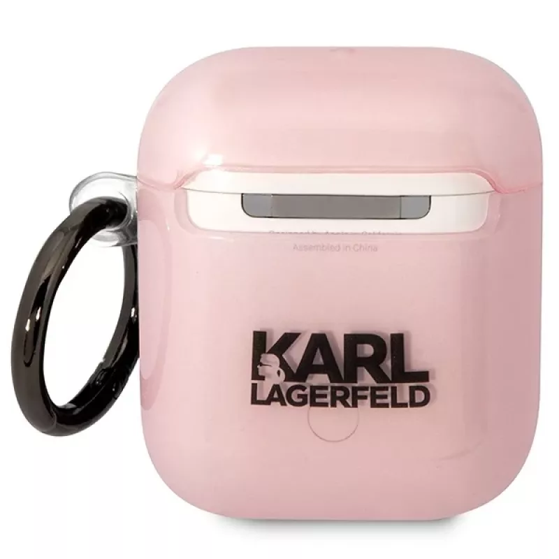 Capa Karl Lagerfeld Ikonik Choupette para AirPods 1/2 rosa