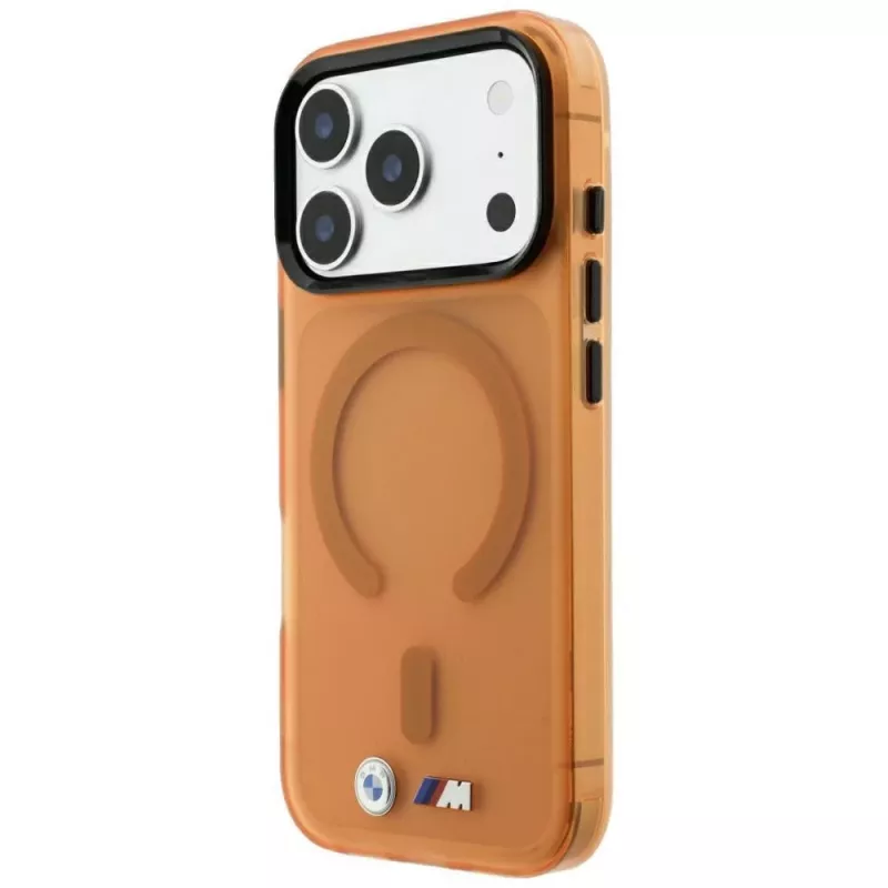 Capa MagSafe BMW M IML Frosted Metal Logo & Trims para iPhone 18 Pro Max / 17 Pro Max - laranja