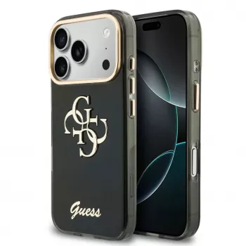 Capa GUESS IML 4G Script Metal para iPhone 18 Pro / 17 Pro - preta
