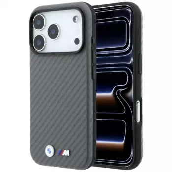 Capa MagSafe BMW M Carbon Metal Logo para iPhone 18 Pro Max / 17 Pro Max - cinzenta