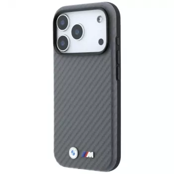 Capa MagSafe BMW M Carbon Metal Logo para iPhone 18 Pro Max / 17 Pro Max - cinzenta