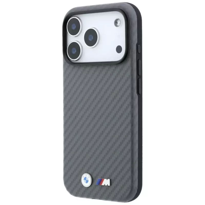Capa MagSafe BMW M Carbon Metal Logo para iPhone 18 Pro Max / 17 Pro Max - cinzenta