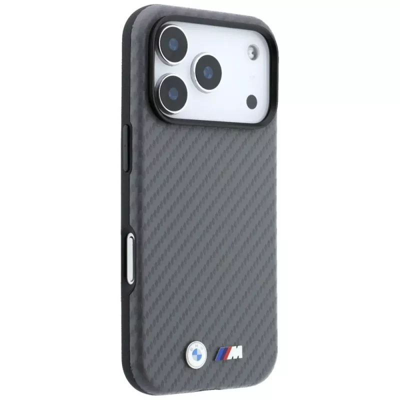 Capa MagSafe BMW M Carbon Metal Logo para iPhone 18 Pro Max / 17 Pro Max - cinzenta