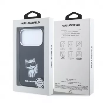 Capa MagSafe Karl Lagerfeld IML Choupette Body Sketch Print para iPhone 18 Pro / 17 Pro - preta