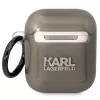 Capa Karl Lagerfeld KLA2HNIKTCK para AirPods 1/2 preta com cabeça do Karl