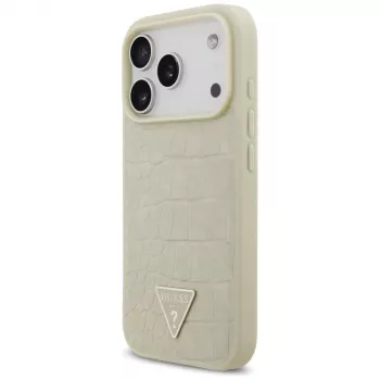 Capa MagSafe GUESS Croco Triangle Logo para iPhone 17 Pro - dourada