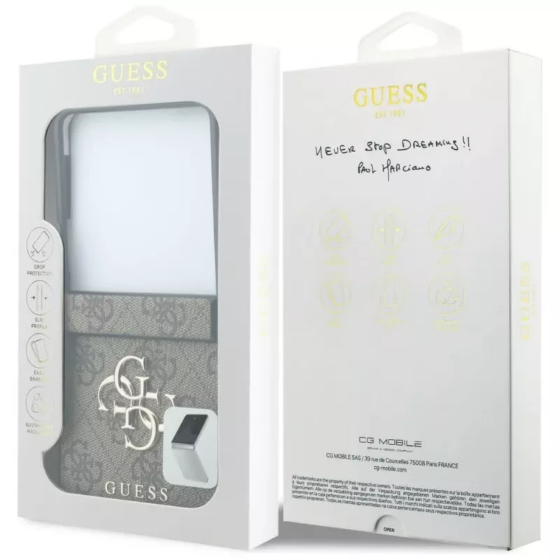 Capa rígida GUESS Big 4G Logo para Samsung Galaxy Z Flip4 - castanha