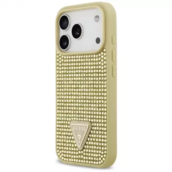 Capa GUESS Rhinestone Triangle Logo para iPhone 17 Pro - dourada