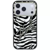 Capa MagSafe Karl Lagerfeld IML Signature Zebra Glitter para iPhone 18 Pro / 17 Pro - dourada