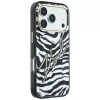 Capa MagSafe Karl Lagerfeld IML Signature Zebra Glitter para iPhone 18 Pro / 17 Pro - dourada