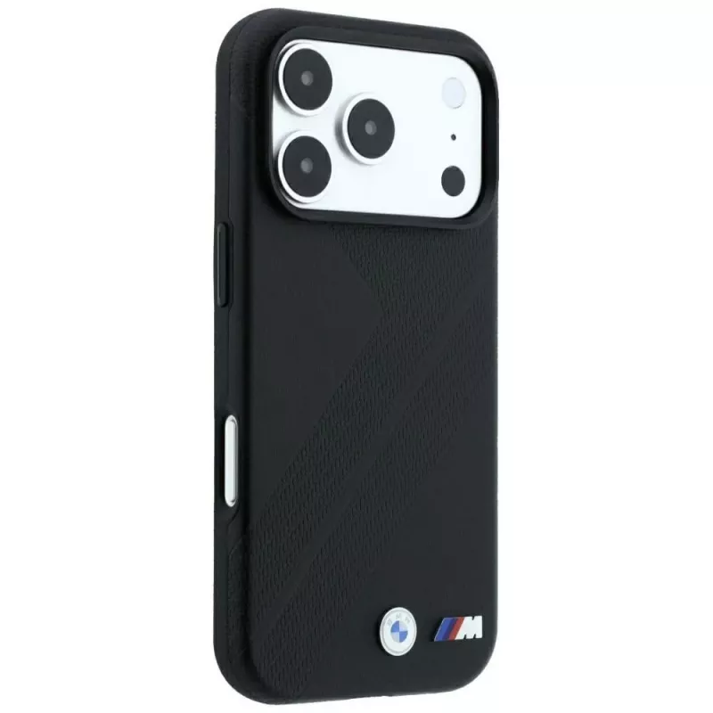 Capa MagSafe BMW M Tire Track Metal Logo para iPhone 18 Pro / 17 Pro - preta