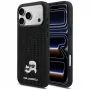 Capa Karl Lagerfeld Rhinestones Karl & Choupette Pin para iPhone 17 Pro Max - preta