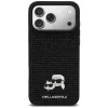 Capa Karl Lagerfeld Rhinestones Karl & Choupette Pin para iPhone 17 Pro Max - preta