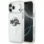 Capa MagSafe Karl Lagerfeld IML Glitter Karl & Choupette Sketch Logo para iPhone 17 Pro Max, transparente