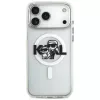 Capa MagSafe Karl Lagerfeld IML Glitter Karl & Choupette Sketch Logo para iPhone 17 Pro Max, transparente