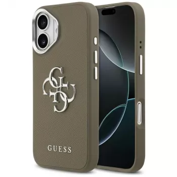 Capa Guess Grained Big 4G Classic Logo para Apple iPhone 17 - Castanho