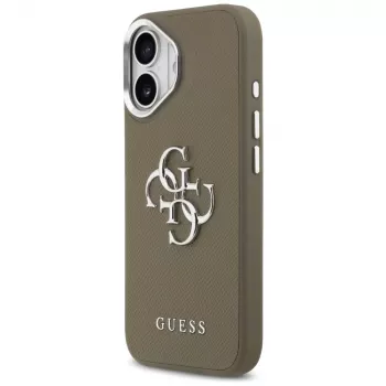 Capa Guess Grained Big 4G Classic Logo para Apple iPhone 17 - Castanho