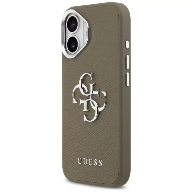 Capa Guess Grained Big 4G Classic Logo para Apple iPhone 17 - Castanho