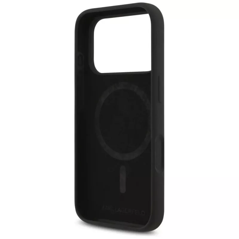Capa MagSafe Karl Lagerfeld Silikon Karl & Choupette Ring para iPhone 17 Pro Max - Preto