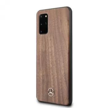 Capa rígida Mercedes-Benz Wood Line Nogueira para Samsung Galaxy S20+ (SM-G985) - Castanho