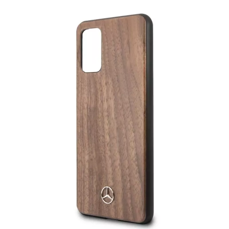 Capa rígida Mercedes-Benz Wood Line Nogueira para Samsung Galaxy S20+ (SM-G985) - Castanho