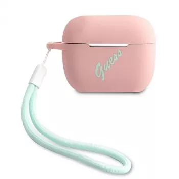 Capa GUESS GUACAPLSVSPG para AirPods Pro Silicone Vintage Rosa Verde
