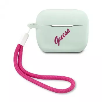 Capa de silicone GUESS Vintage para AirPods Pro - Azul Fuchsia