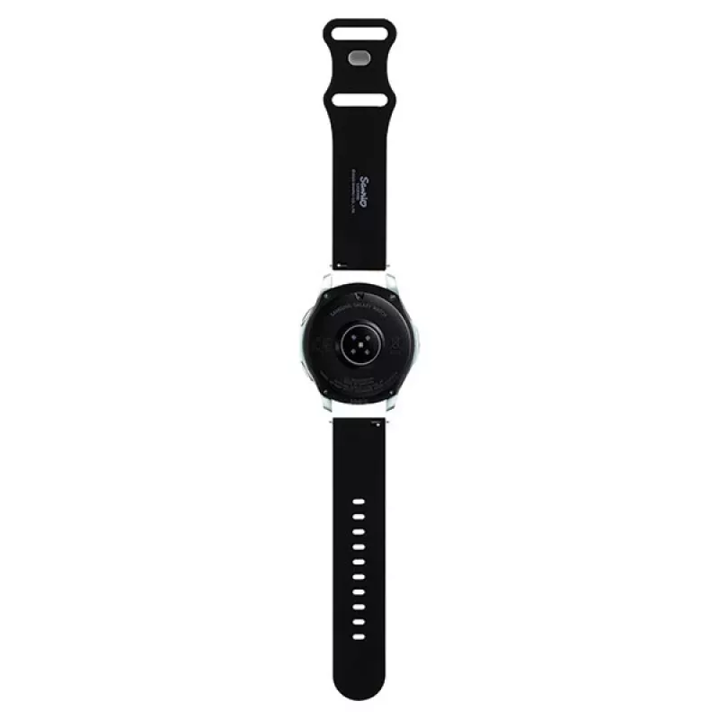 Pulseira de silicone Hello Kitty com cabeça da Kitty para smartwatches, 22 mm, Preto