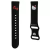 Pulseira de silicone Hello Kitty com cabeça da Kitty para smartwatches, 22 mm, Preto