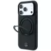 Capa de pele Mercedes com suporte de anel MagSafe para iPhone 18 Pro Max / 17 Pro Max - Preto