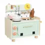 Cozinha de brincar de madeira Janod Shiny Grandma com 9 acessórios, Rosa/Cinzento